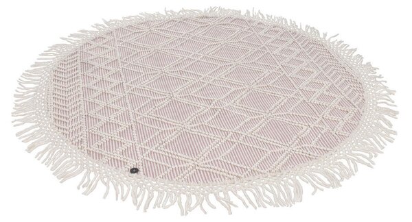 ROČNO TKANA PREPROGA Colored Macrame - Three 140/140 cm tkano roza