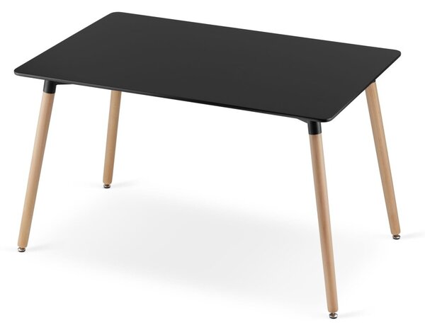 Jedilni set 1 + 4, črna miza ADRIA 120x80 cm + bež stoli BALI MARK s črnimi nogami
