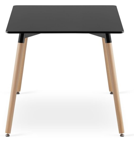 Jedilni set 1 + 4, črna miza ADRIA 120x80 cm + bež stoli BALI MARK s črnimi nogami