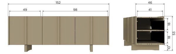 Zelena TV omarica iz masivnega bora 152x53x46 cm Basu – WOOOD