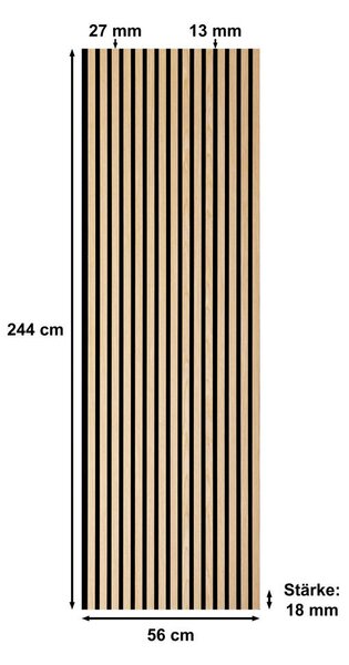 AKUSTIČNI PANEL Eiche natur XL 56/244/1,8 cm