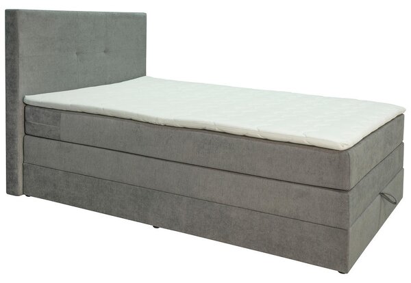 BOXSPRING POSTELJA 120 cm x 200 cm , les, tekstil, leseni material siva