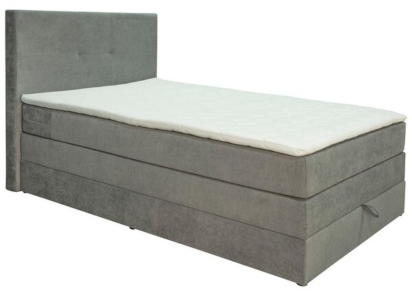 BOXSPRING POSTELJA 120 cm x 200 cm , les, tekstil, leseni material siva