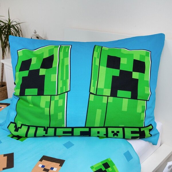 Enojna bombažna otroška posteljnina s svetlečim učinkom 140x200 cm Minecraft "Jungle Fight" – Jerry Fabrics