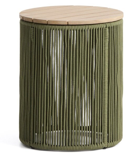 Okrogla vrtna mizica z mizno ploščo iz akacije ø 40 cm Dandara – Kave Home
