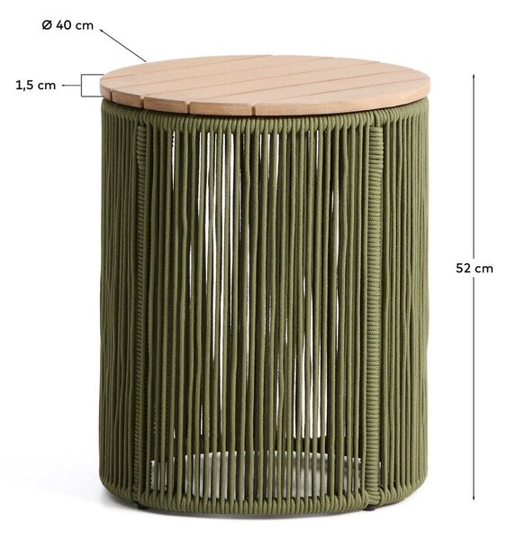 Okrogla vrtna mizica z mizno ploščo iz akacije ø 40 cm Dandara – Kave Home