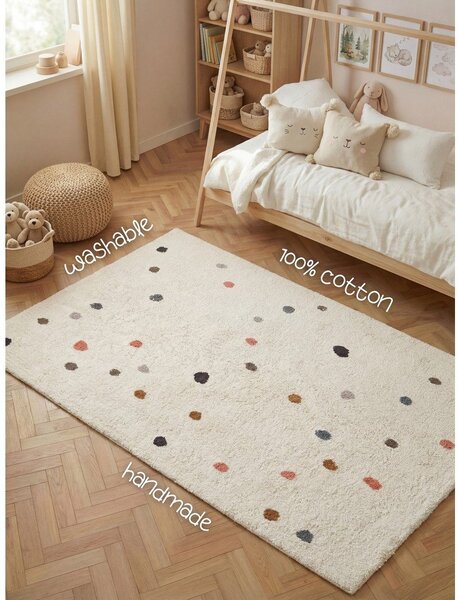 Kremno bela pralna/ročno tkana bombažna otroška preproga 140x200 cm Snuggle Pippo – Hanse Home