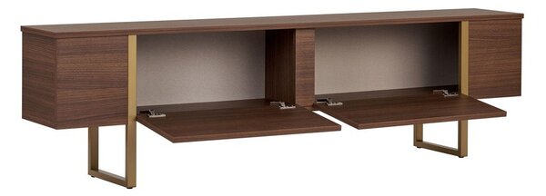 TV omarica v orehovem dekorju v temni naravni barvi 180x50x30 cm Onera – Kalune Design