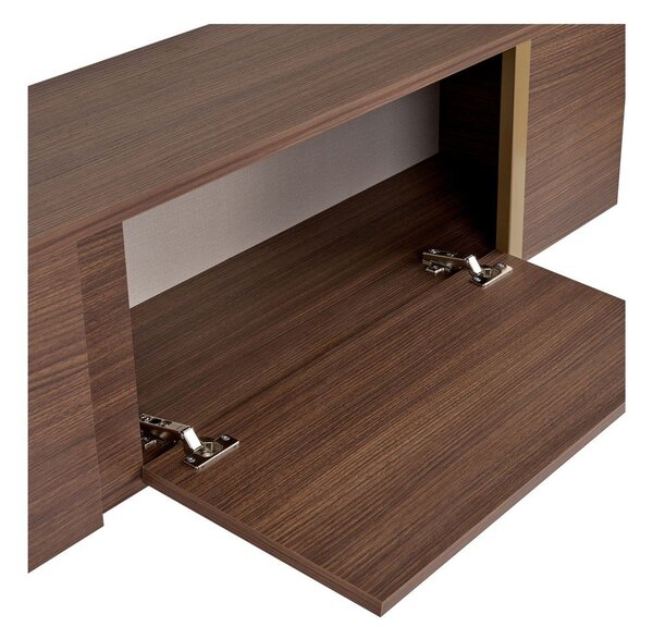 TV omarica v orehovem dekorju v temni naravni barvi 180x50x30 cm Onera – Kalune Design