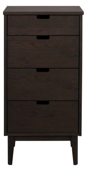Komoda iz masivnega hrasta v temni naravni barvi 45x92x38 cm Garrison – Rowico