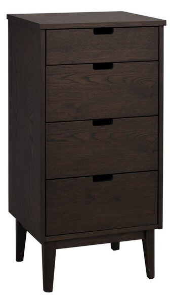 Komoda iz masivnega hrasta v temni naravni barvi 45x92x38 cm Garrison – Rowico