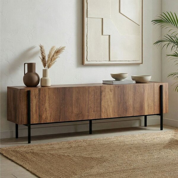TV omarica v orehovem dekorju v temni naravni barvi 180x45x30 cm Nexus – Kalune Design