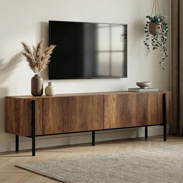 TV omarica v orehovem dekorju v temni naravni barvi 180x45x30 cm Nexus – Kalune Design