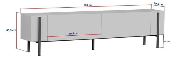TV omarica v orehovem dekorju v temni naravni barvi 180x45x30 cm Nexus – Kalune Design