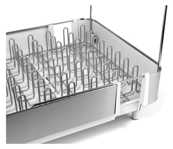 Plastičen nastavljiv odcejalnik posode v srebrni barvi 35,5x38 cm Extend Steel Plus – Joseph Joseph