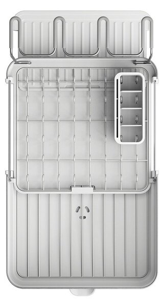 Plastičen nastavljiv odcejalnik posode v srebrni barvi 35,5x38 cm Extend Steel Plus – Joseph Joseph