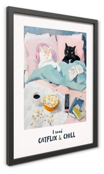 Tiskana slika z okvirjem 30x40 cm Catflix – Styler