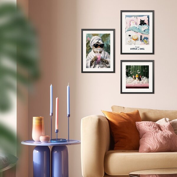 Tiskana slika z okvirjem 30x40 cm Catflix – Styler