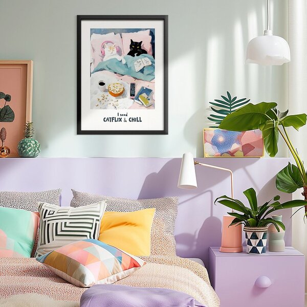 Tiskana slika z okvirjem 30x40 cm Catflix – Styler