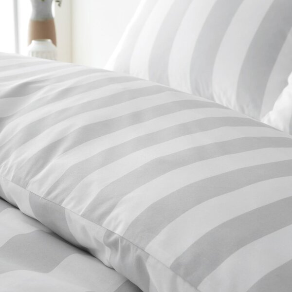 Bela/siva enojna posteljnina 135x200 cm Cove Stripe – Catherine Lansfield