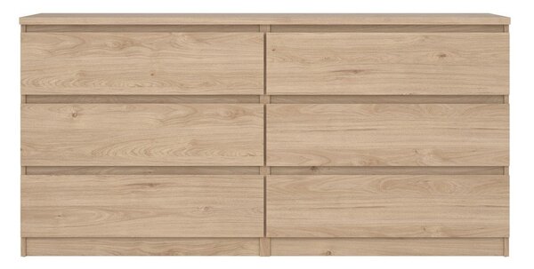 Komoda v hrastovem dekorju v naravni barvi 154x76x50 cm Naia – Tvilum
