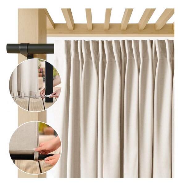 Kremno bela zavesa za delno zatemnitev/zunanja 200x200 cm Calisto – Filumi