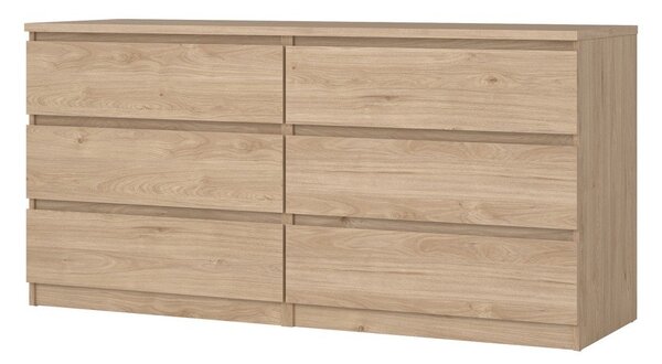 Komoda v hrastovem dekorju v naravni barvi 154x76x50 cm Naia – Tvilum