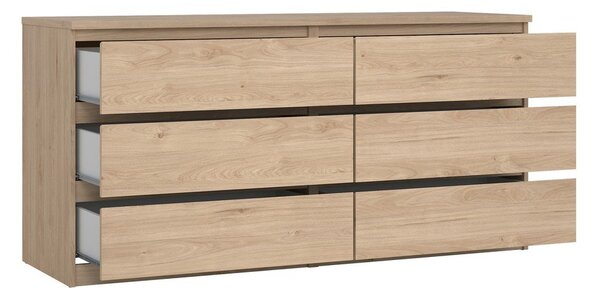Komoda v hrastovem dekorju v naravni barvi 154x76x50 cm Naia – Tvilum