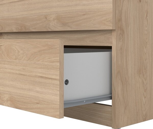 Komoda v hrastovem dekorju v naravni barvi 154x76x50 cm Naia – Tvilum