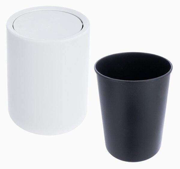 Bel plastičen koš za smeti 6 l – Orion
