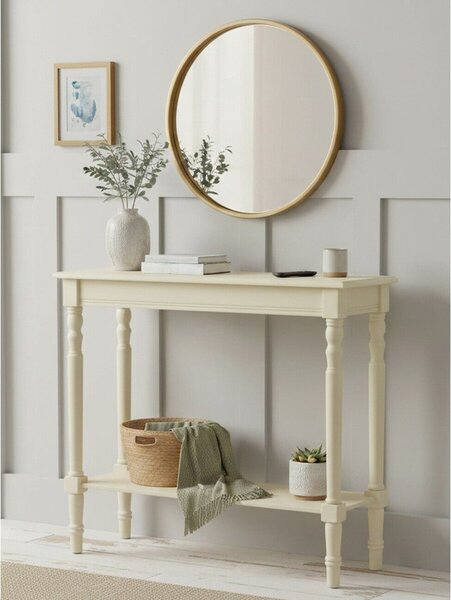 Slonokoščena stranska mizica iz masivnega bora 30x80 cm Heritage – Premier Housewares