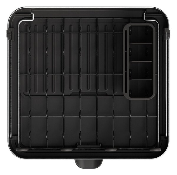 Črn plastičen nastavljiv odcejalnik posode 35,5x38 cm Extend Steel Plus – Joseph Joseph