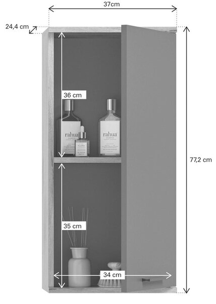 VISEČA OMARA 37/77/24 cm