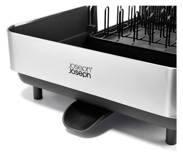 Črn plastičen nastavljiv odcejalnik posode 35,5x38 cm Extend Steel Plus – Joseph Joseph