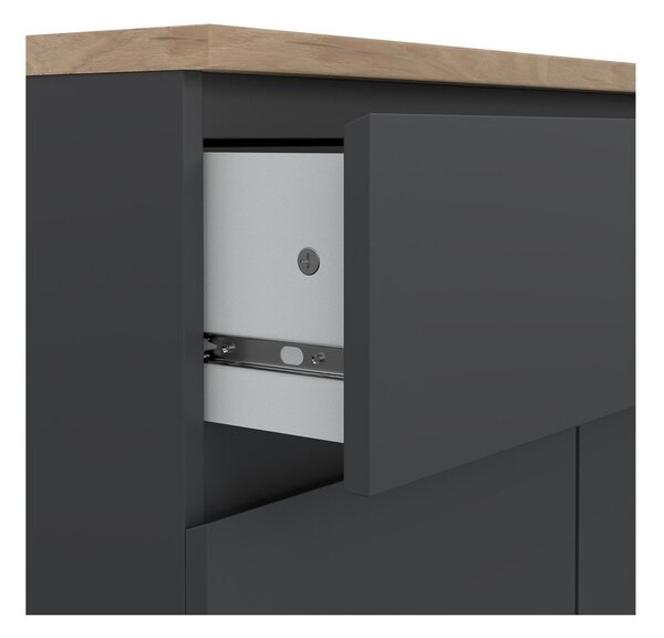 Temno siva komoda 80x100x40 cm Naia – Tvilum