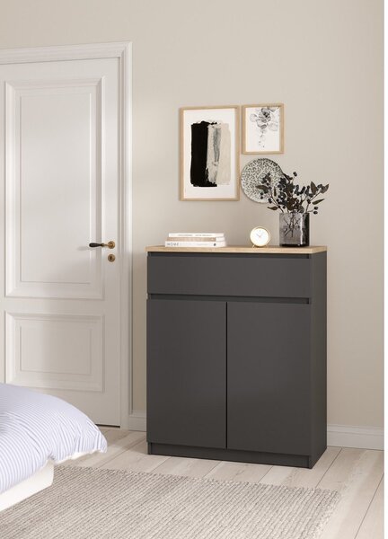 Temno siva komoda 80x100x40 cm Naia – Tvilum