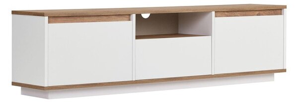Bela/v naravni barvi TV omarica v borovem dekorju 160x42x30 cm Sentinel – Kalune Design