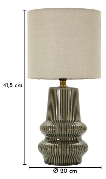 Kaki zelena/kremno bela keramična namizna svetilka s tekstilnim senčilom (višina 41,5 cm) Harmony – Mauro Ferretti