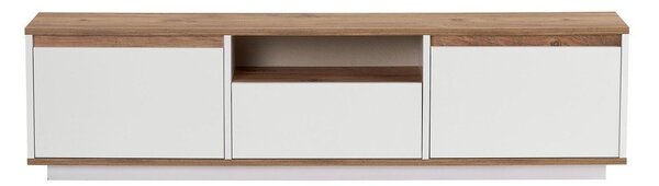 Bela/v naravni barvi TV omarica v borovem dekorju 160x42x30 cm Sentinel – Kalune Design