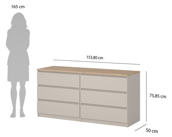 Kremno bela komoda 154x76x50 cm Naia – Tvilum