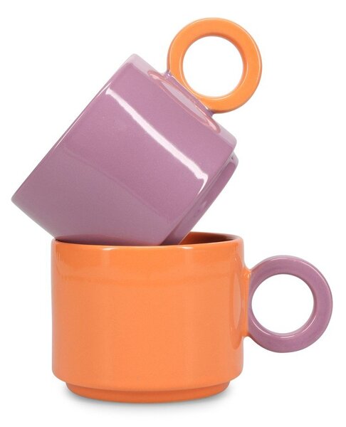 Oranžna skodelica iz kamenine 280 ml Lou – ONA