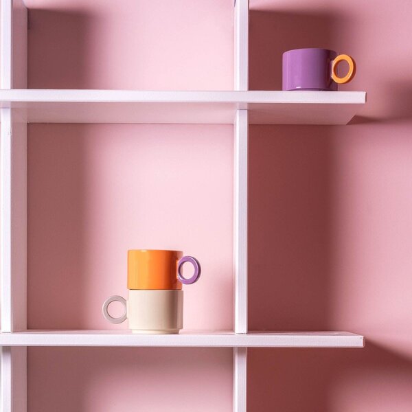 Oranžna skodelica iz kamenine 280 ml Lou – ONA