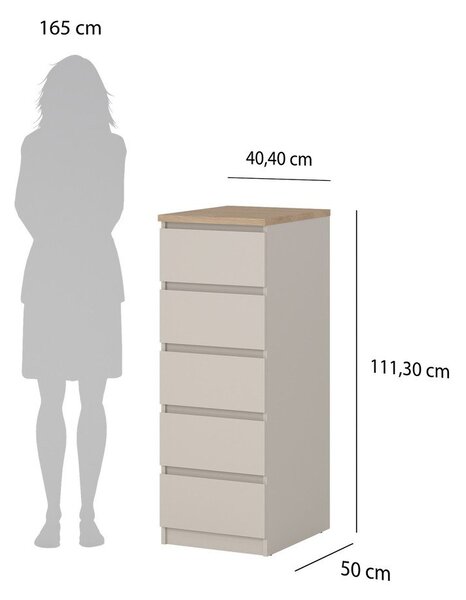 Kremno bela komoda 40x111x50 cm Naia – Tvilum