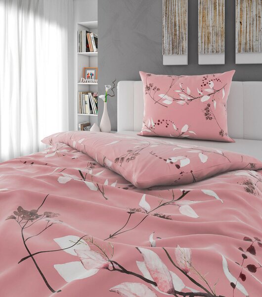 POSTELJNINA 140/200 cm saten roza