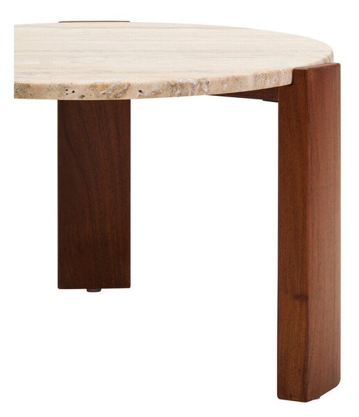 Rjava/v svetli naravni barvi okrogla klubska mizica z marmorno mizno ploščo ø 60 cm Palermo – Premier Housewares