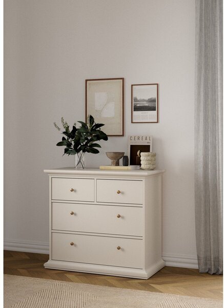 Kremno bela komoda 96x87x49 cm Paris – Tvilum