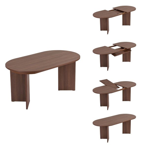Raztegljiva jedilna miza z dodatno ploščo v orehovem dekorju 90x160 cm Sorell – Kalune Design