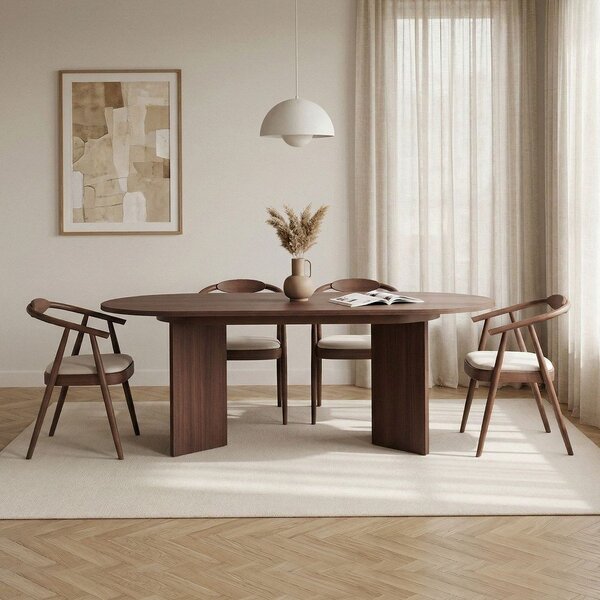 Raztegljiva jedilna miza z dodatno ploščo v orehovem dekorju 90x160 cm Sorell – Kalune Design