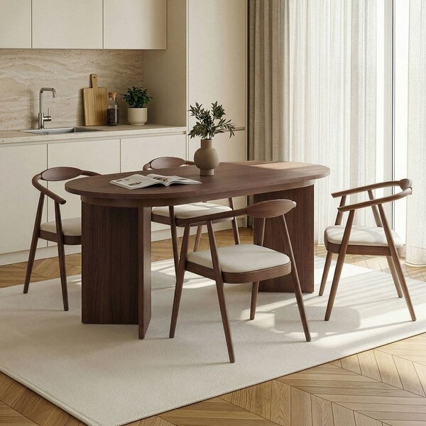 Raztegljiva jedilna miza z dodatno ploščo v orehovem dekorju 90x160 cm Sorell – Kalune Design