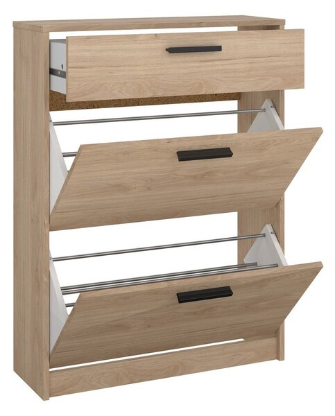 Preklopna omarica za čevlje v hrastovem dekorju v naravni barvi 70x94x24 cm Escape – Tvilum